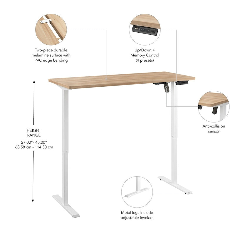 Energize 55W x 24D Height Adjustable Standing Desk by Bush Furniture