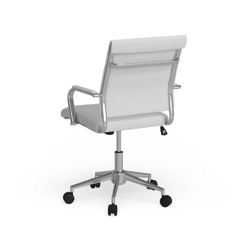 Mid-Back LeatherSoft Contemporary Ribbed Executive Swivel Office Chair