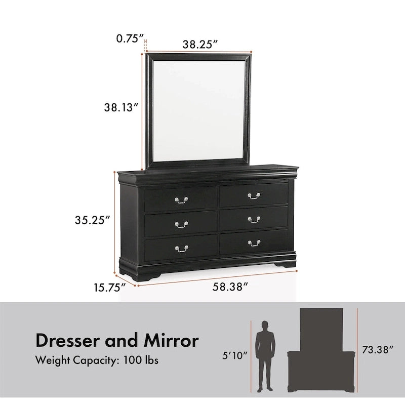 Furniture of America Devi Traditional 3-Piece Solid Wood Nightstand and Dresser Set