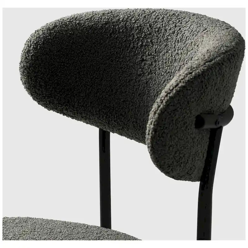 Bayville Mid-Century Curved Back Fabric Upholstered Metal Dining Chair (Set of 4)