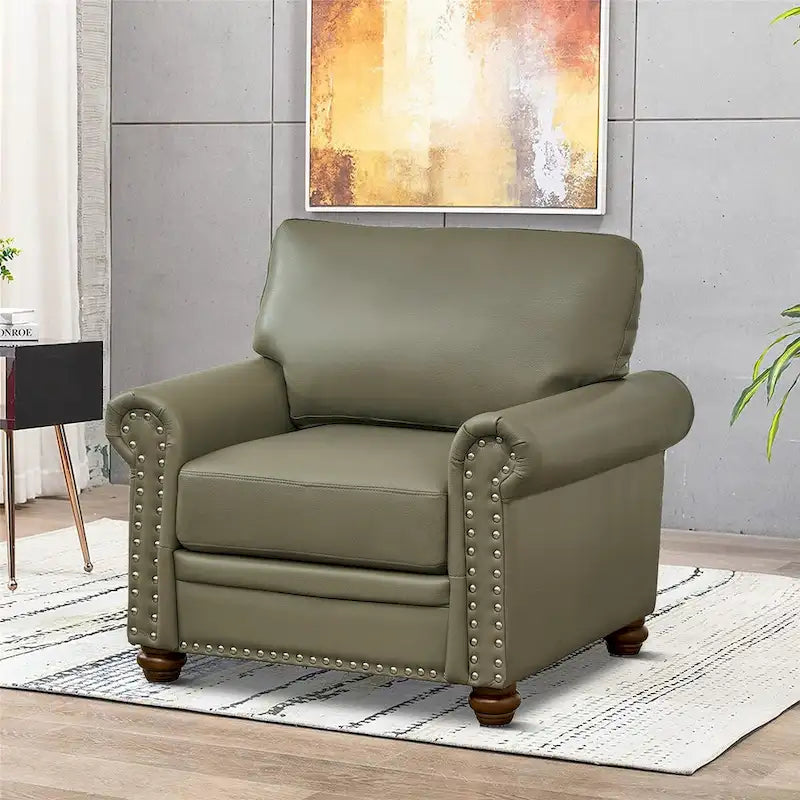 Vintage Elegant PU Upholstered Armchair, For Indoor Use