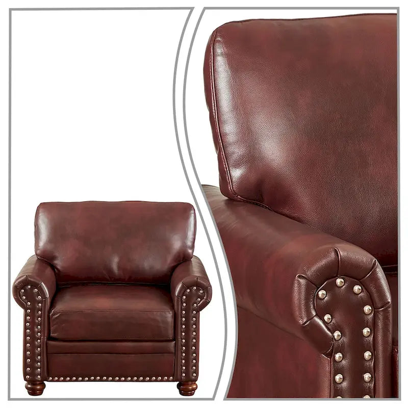 Vintage Elegant PU Upholstered Armchair, For Indoor Use