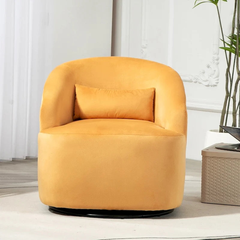 Modern Velvet Upholstered Swivel Accent Chair