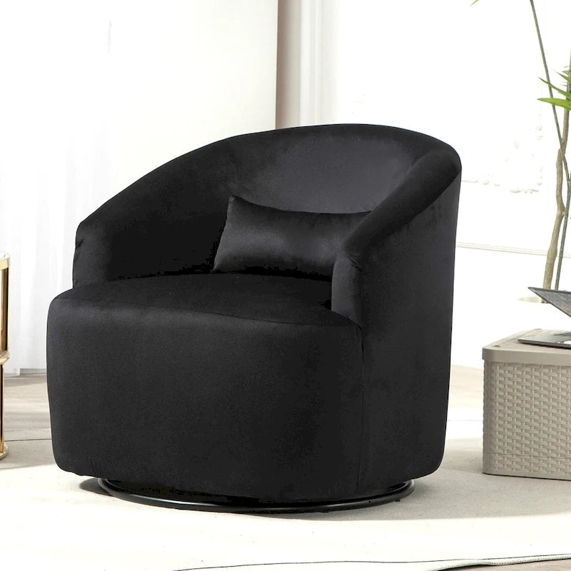 Modern Velvet Upholstered Swivel Accent Chair