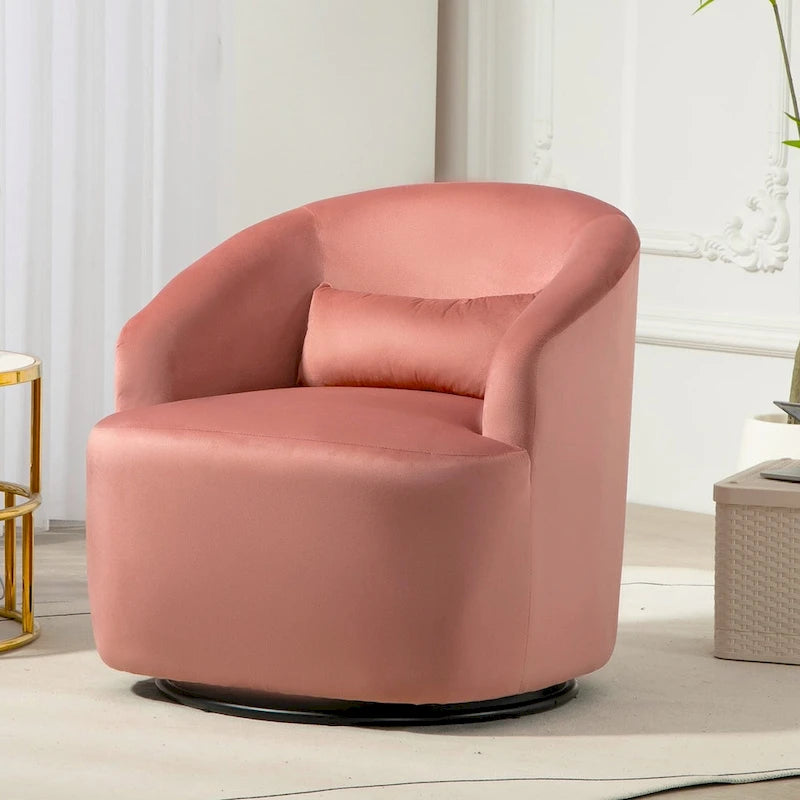 Modern Velvet Upholstered Swivel Accent Chair