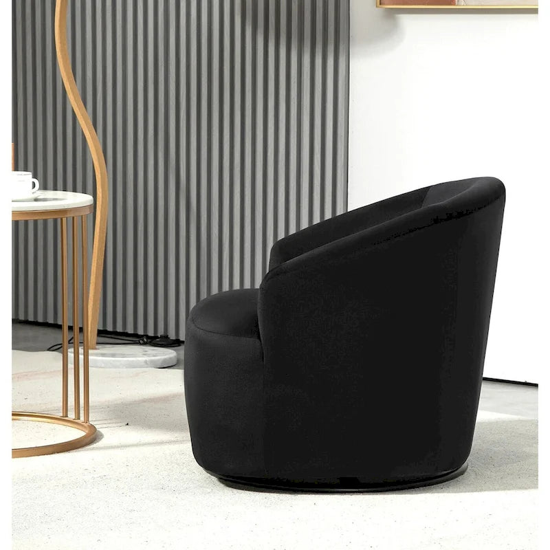 Modern Velvet Upholstered Swivel Accent Chair