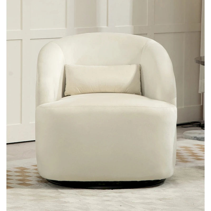 Modern Velvet Upholstered Swivel Accent Chair