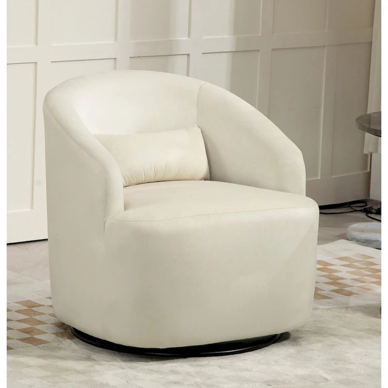 Modern Velvet Upholstered Swivel Accent Chair