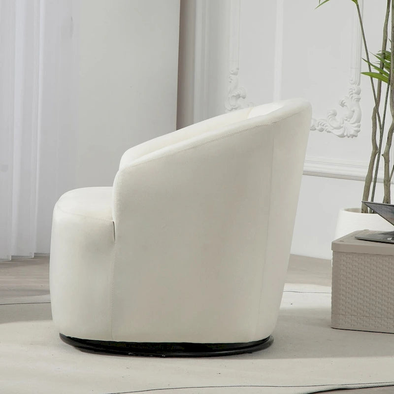 Modern Velvet Upholstered Swivel Accent Chair