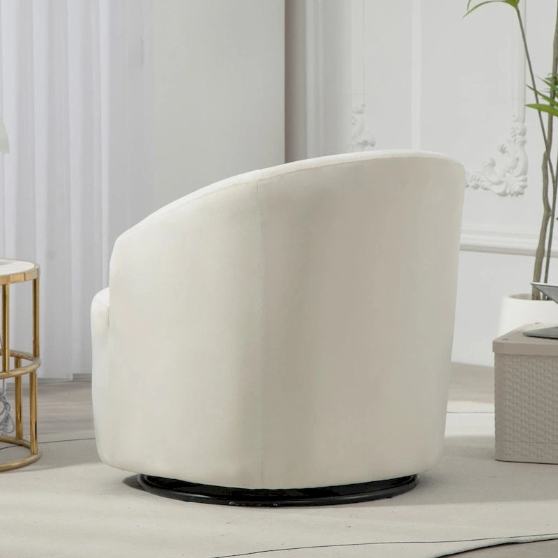 Modern Velvet Upholstered Swivel Accent Chair