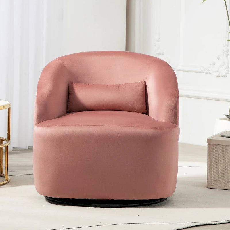 Modern Velvet Upholstered Swivel Accent Chair