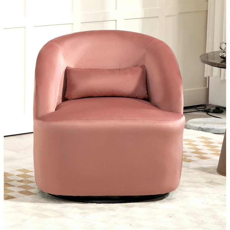 Modern Velvet Upholstered Swivel Accent Chair