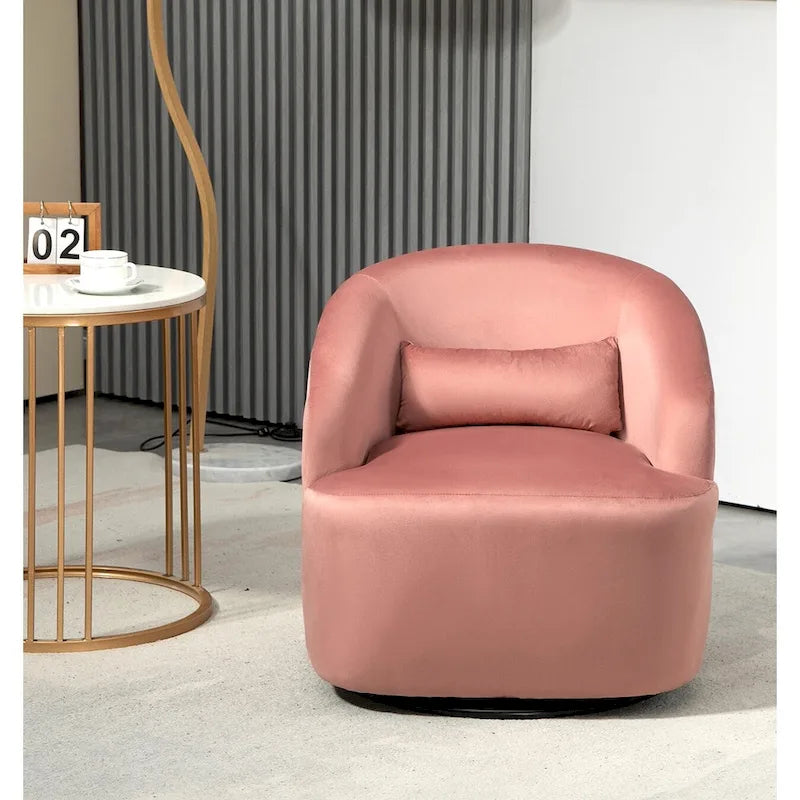 Modern Velvet Upholstered Swivel Accent Chair