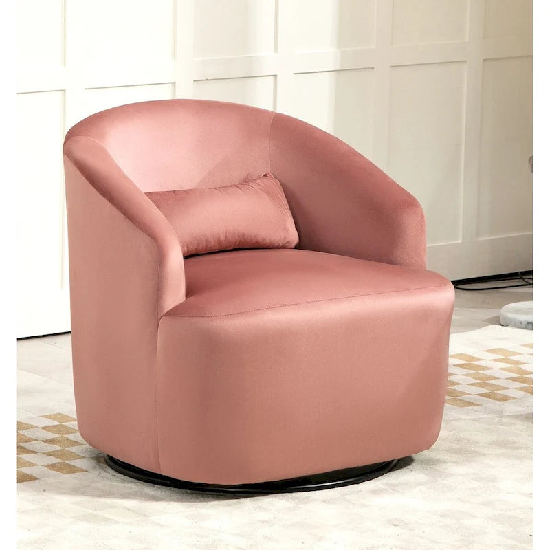 Modern Velvet Upholstered Swivel Accent Chair