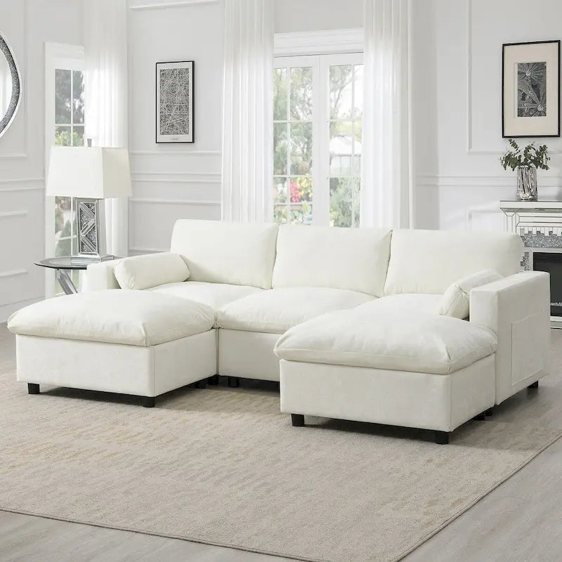 Merax 5 Seat U Shaped Sleeper Couch Set