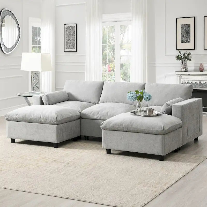 Merax 5 Seat U Shaped Sleeper Couch Set