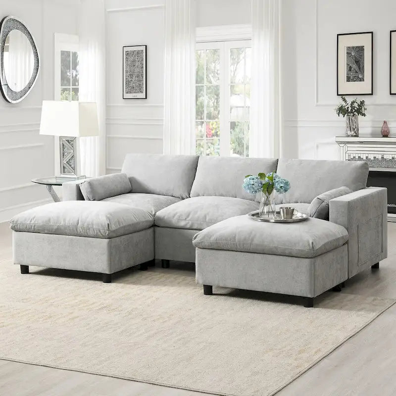 Merax 5 Seat U Shaped Sleeper Couch Set