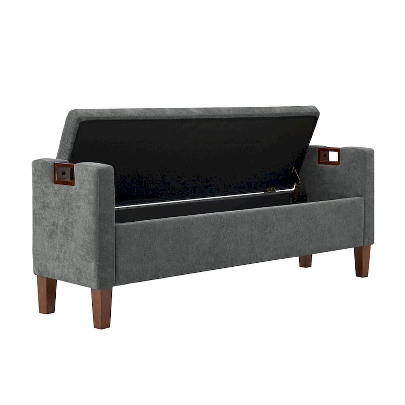 Clara Storage Bench with Solid Wood Legs by HULALA HOME