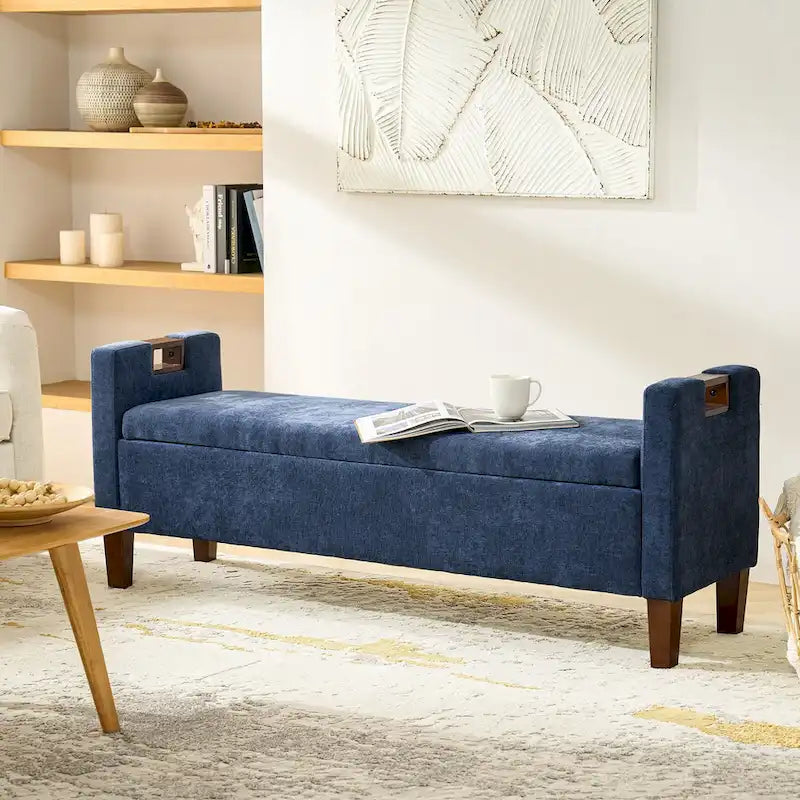 Clara Storage Bench with Solid Wood Legs by HULALA HOME
