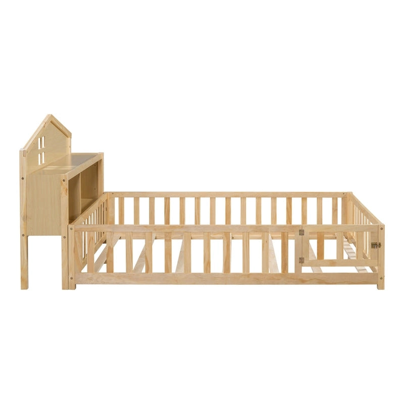 Full-size Floor Beds with Bookcases