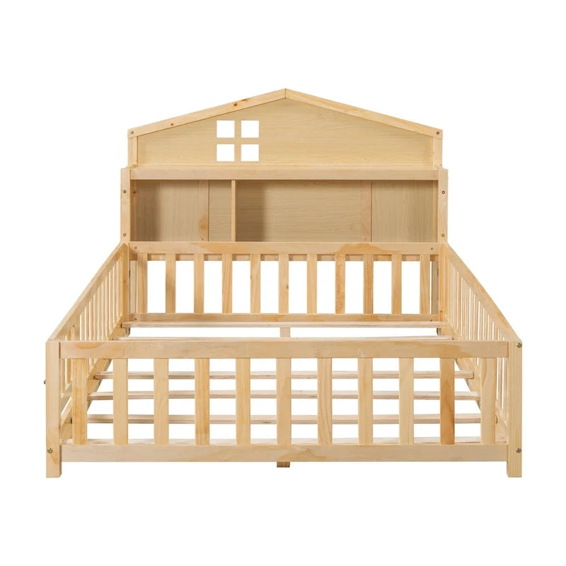 Full-size Floor Beds with Bookcases