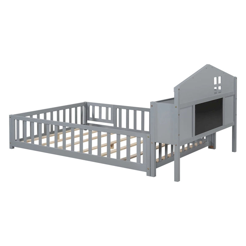 Full-size Floor Beds with Bookcases