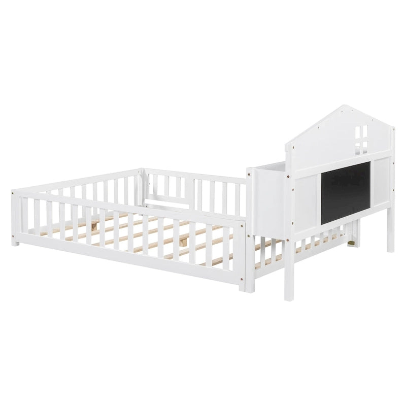Full-size Floor Beds with Bookcases