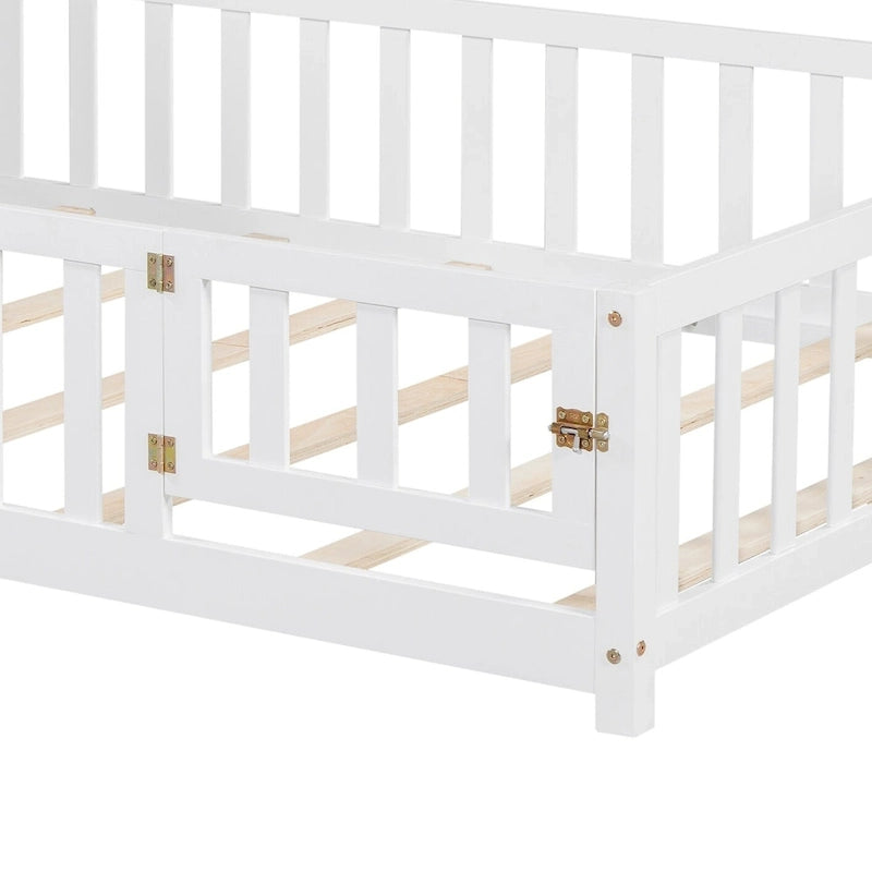 Full-size Floor Beds with Bookcases