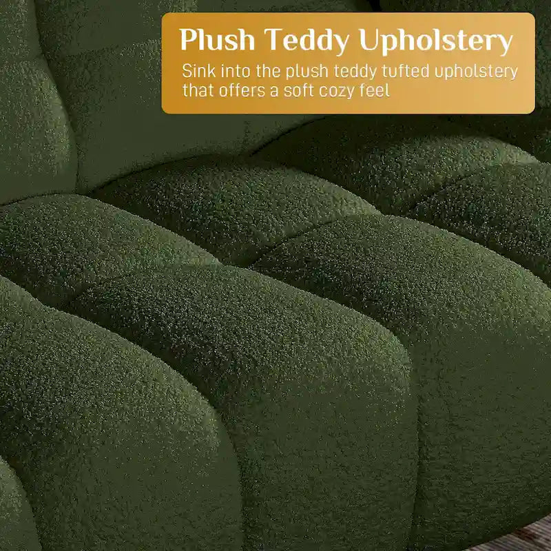 Teddy Boucle 2-Seat Cloud Deep Seat Sofa Couch for Living Room, Bedroom