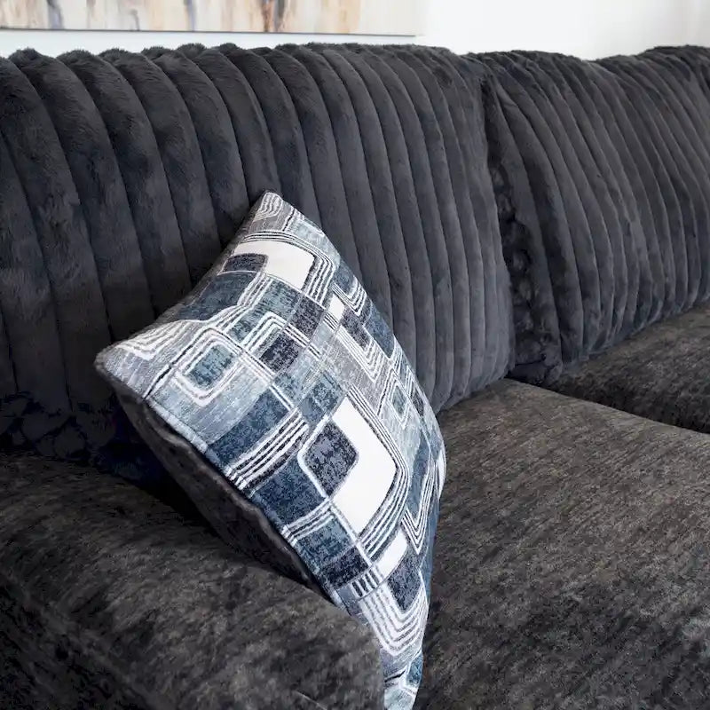 Roundhill Nexus Wide Wale Corduroy L-shape Sectional with Chaise