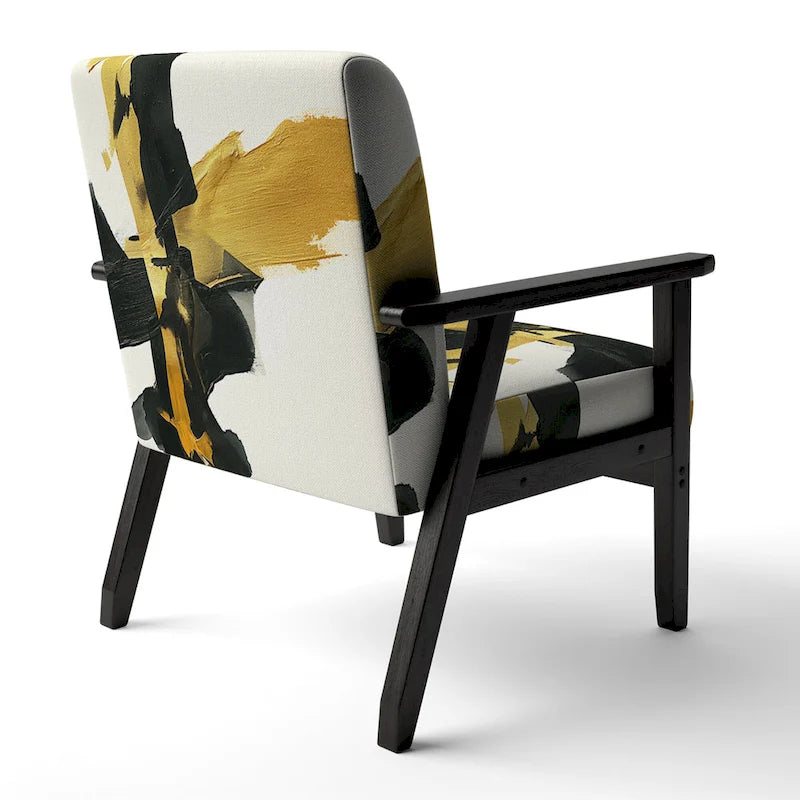 Designart Geometric Black And Teal IV Upholstered Abstract Accent Chair - Modern Arm Chair For Bedroom