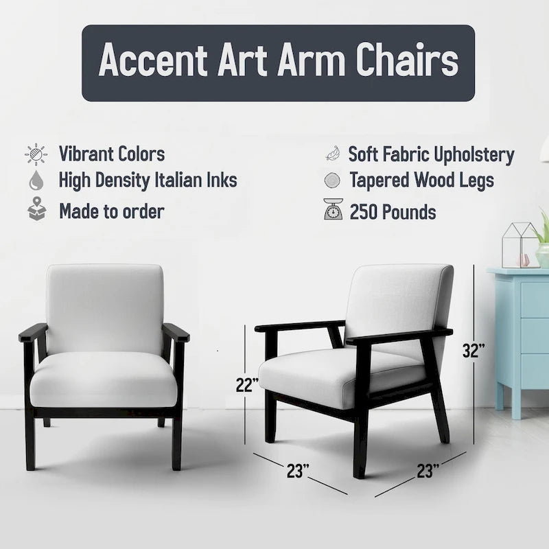 Designart Geometric Black And Teal IV Upholstered Abstract Accent Chair - Modern Arm Chair For Bedroom