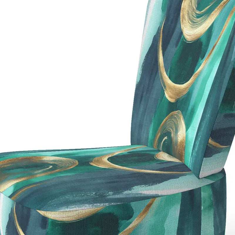 Designart Geometric Black And Teal IV Upholstered Abstract Accent Chair - Modern Arm Chair For Bedroom