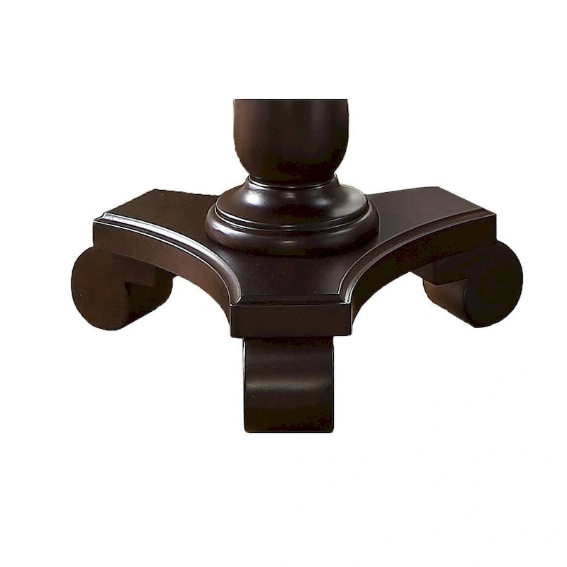 Round Wood Pedestal Side Table for Living Room, Espresso